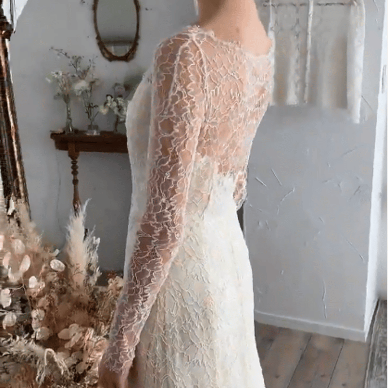 くるみボタン 前撮り 結婚式 花嫁 レース マーメイドライン くるみボタン 前撮り 結婚式 花嫁 レース マーメイドライン