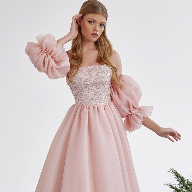 薄ピンク/紫/赤 カラードレス 花嫁 可愛い エレガント ベアトップ 結婚  