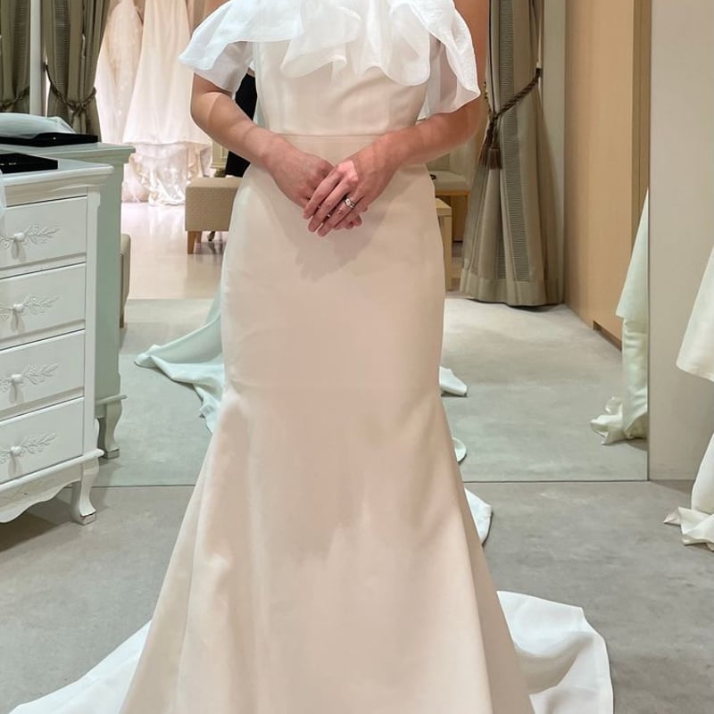 ウエディングドレス ベアトップ ソフトマーメイドライン 披露宴/結婚式  