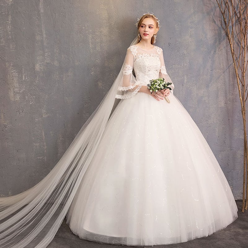 ウエディングドレス 長袖 花嫁 二次会 | hiradress 