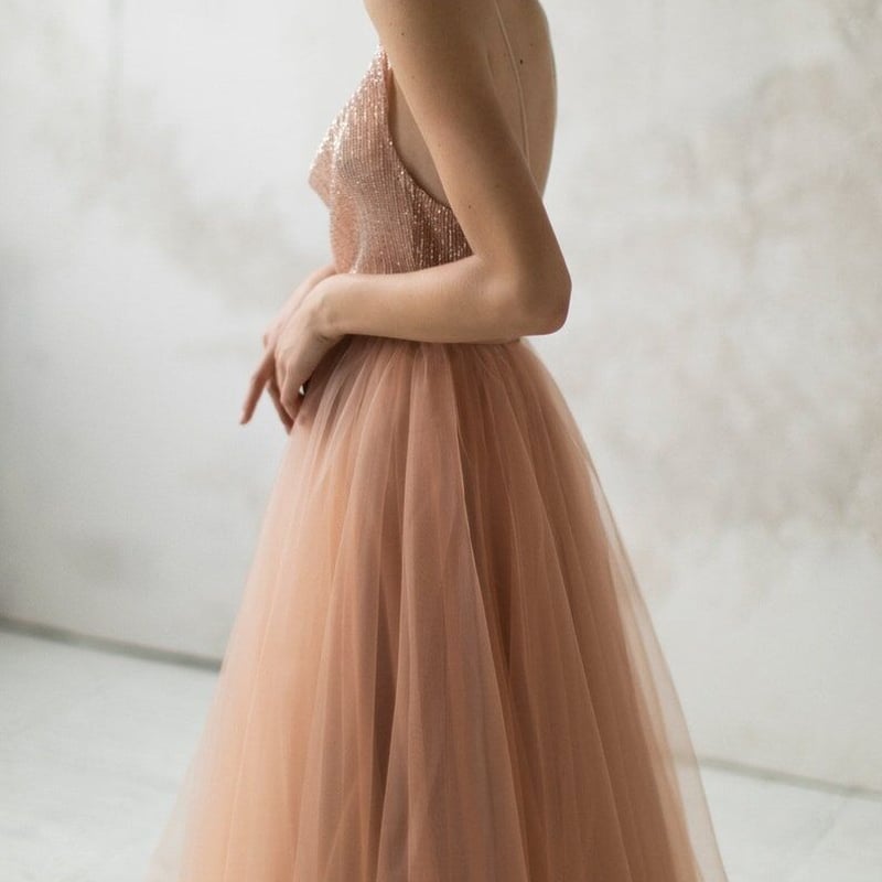 スカート チュールスカート ソフトチュール テラコッタ色 拳式  