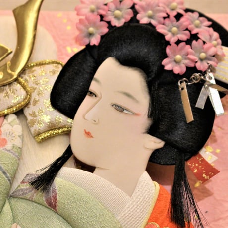 羽子板　むさしや豊山作　13号 七分身 八重垣（立て台付き）