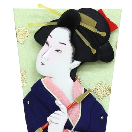 羽子板　7号歌麿　キセル  スタンド付き
