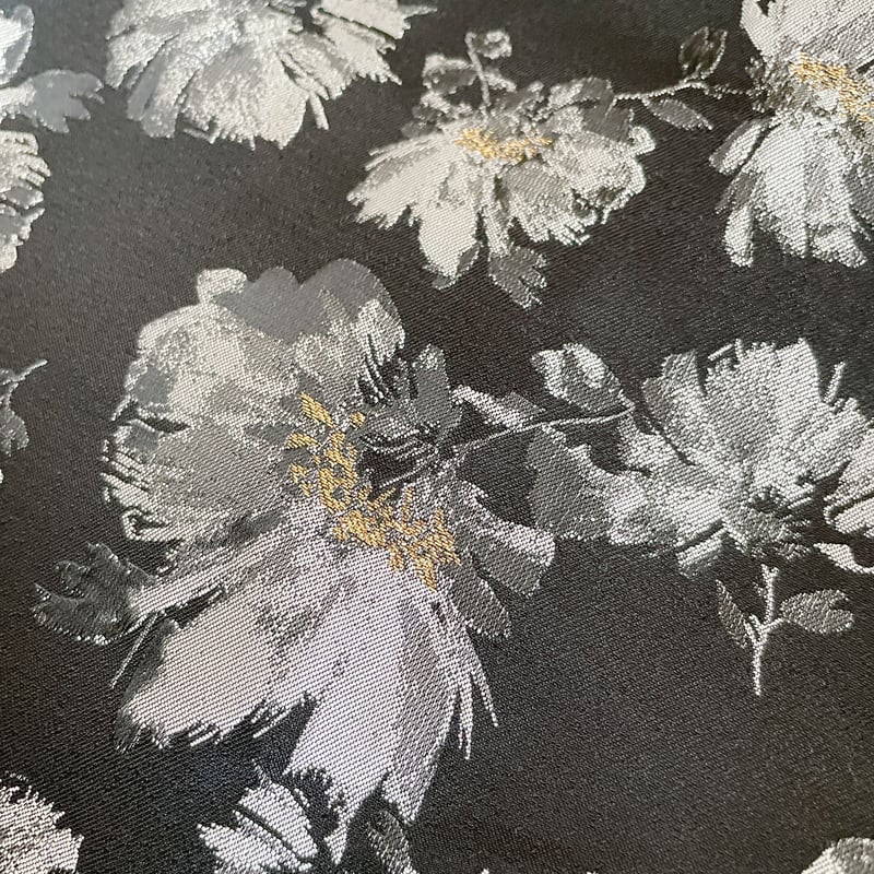大人の花柄シロツメクサ ブラック兵児帯 | florentins365