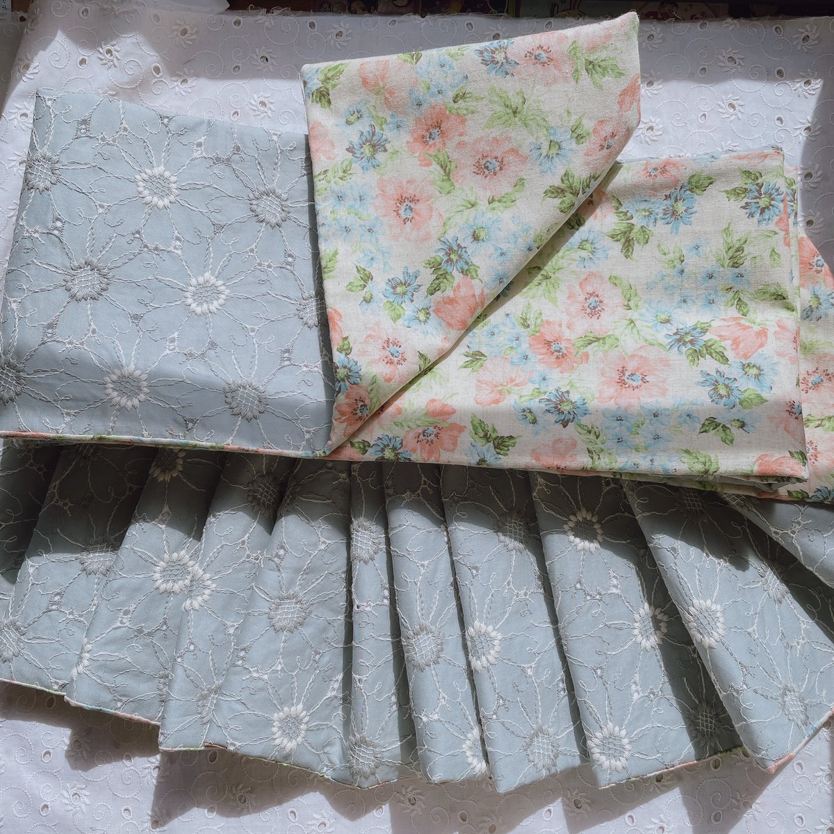 Ü ☆Handmade☆名古屋帯 『コットンレース・ブルーグレー✖️マーガレット』 fit=scale-down,w=1200