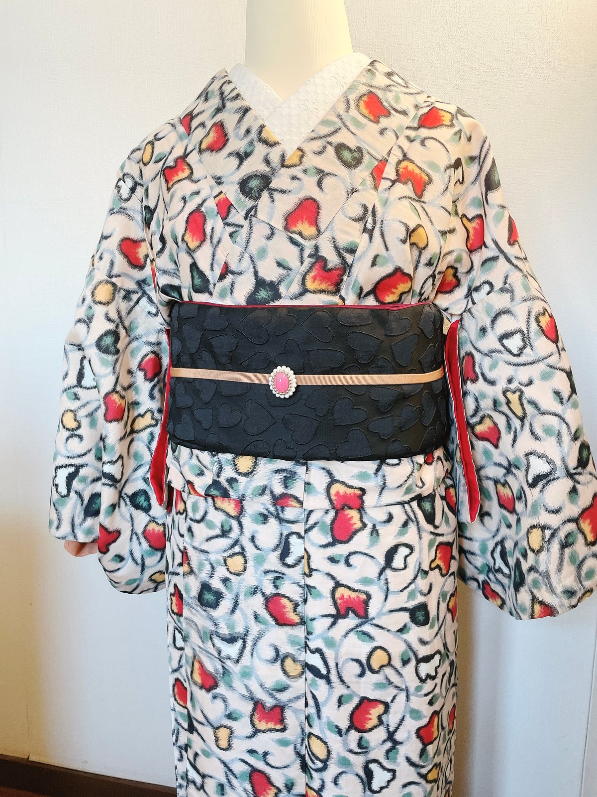 のん様　　　M3815★ 大人兵児帯 ★アラベスク　大人の兵児帯　グリーンドット のん様 M3815☆ 大人兵児帯 ☆アラベスク 大人の兵児帯 グリーン