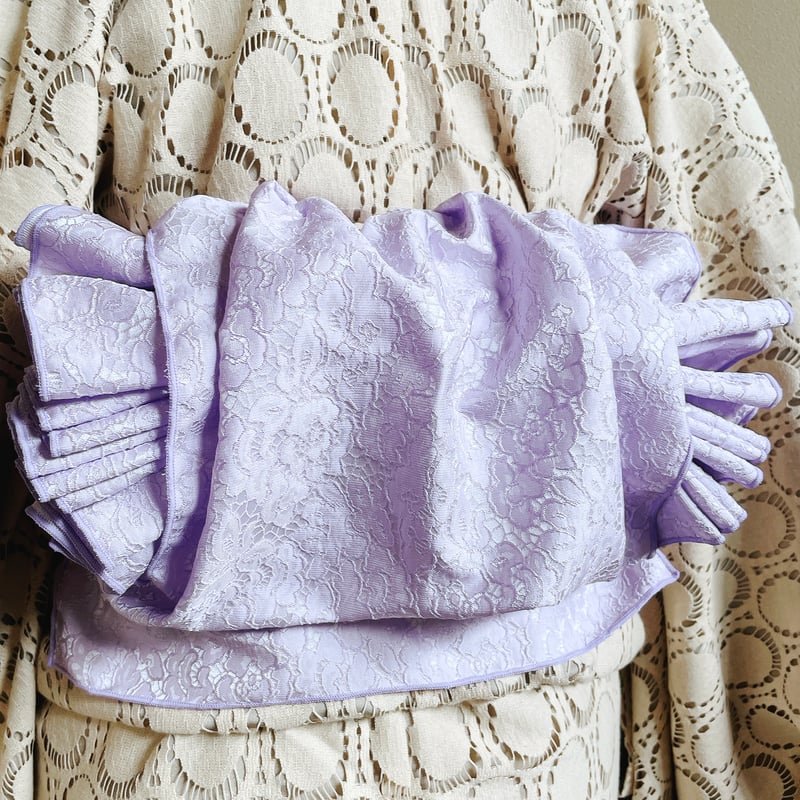 やま様2点M3114★ 着物淡雪 ★ 大人兵児帯 ★ラベンダーグレー色のお花♪ やま様2点M3114☆ 着物淡雪 ☆ 大人兵児帯 ☆ラベンダーグレー色の