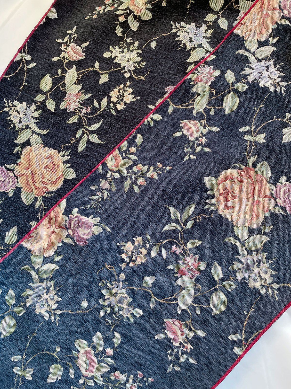 大人兵児帯　レッドローズ　薔薇の長尺ジャガード兵児帯 大人兵児帯 レッドローズ 薔薇の長尺ジャガード兵児帯 - 着物