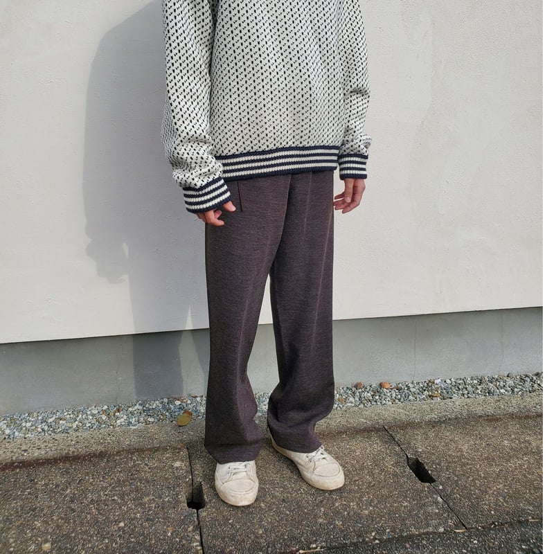 NVRFRGT / WOOL RIBBED KNITTED EASY PANTS