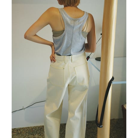 TOZAOU / Denim Painter Pants *cream (yellow)