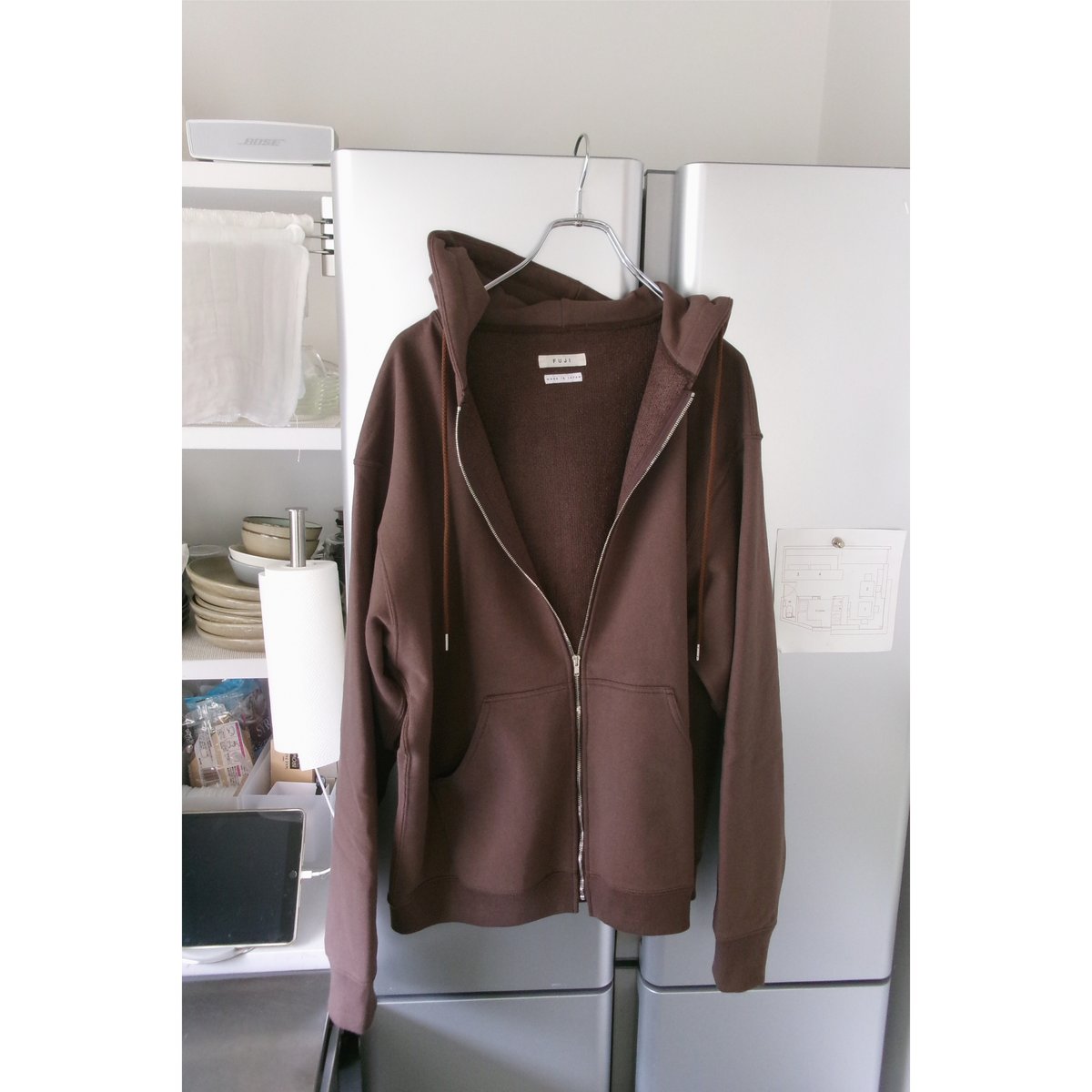 FUJI / COTTON ZIP UP HOODIE *BROWN | AVET