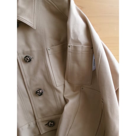 YUTASETOGAWA /"ME" DOCTOR SHORT JACKET COTTON PIQUE *BEIGE