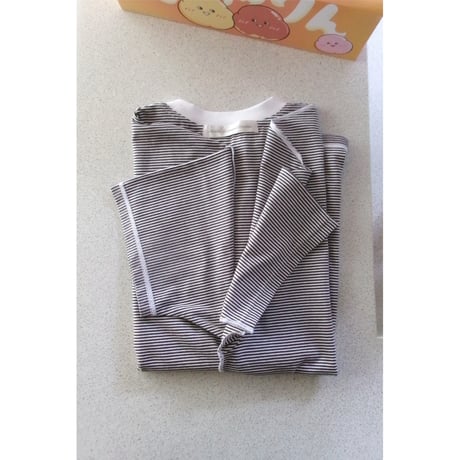 ABELIA EDWARD GOUCHA / CLASSIC T-SHIRT BORDER *BROWN