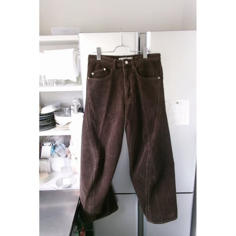 NVRFRGT /  3D TWISTED WIDE LEG 5P PANTS *BROWN
