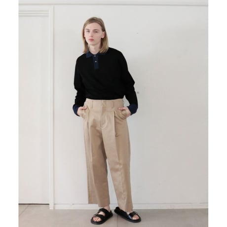 Rich I / UNCLE [TUCK TAPERED TROUSER]-BEIGE