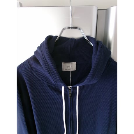 EVCON/ WAFFLE ZIP HOODIE *NAVY