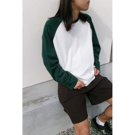 UNIVERSAL PRODUCTS / BASEBALL L/S T-SHIRTS *GREEN