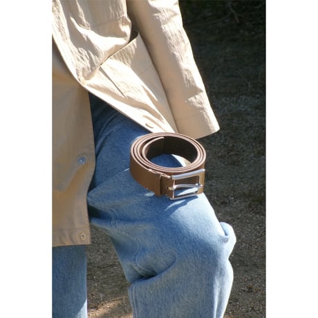 FUJI /  LEATHER BELT *OLIVE