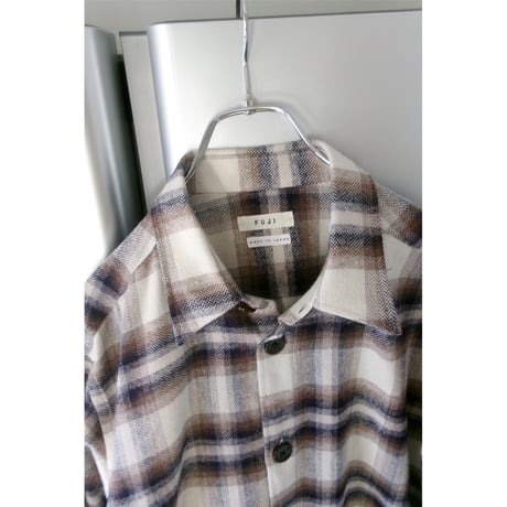 FUJI / COTTON CHECK SHIRT JACKET (for ladies) *BROWN NAVY CHECK