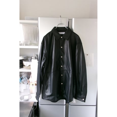 UNIVERSAL PRODUCTS / LEATHER SHIRTS JACKET *BLACK
