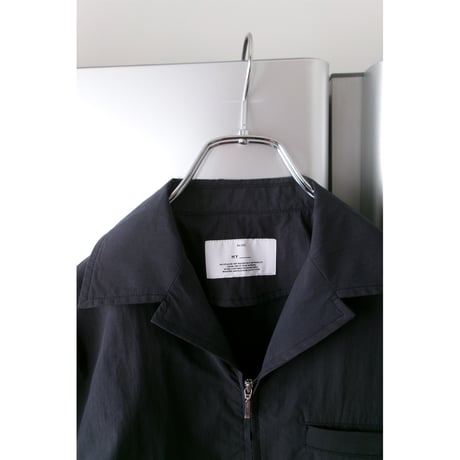 MY___ /  ZIPPED SHIRT WITH OPEN COLLAR *NAVY