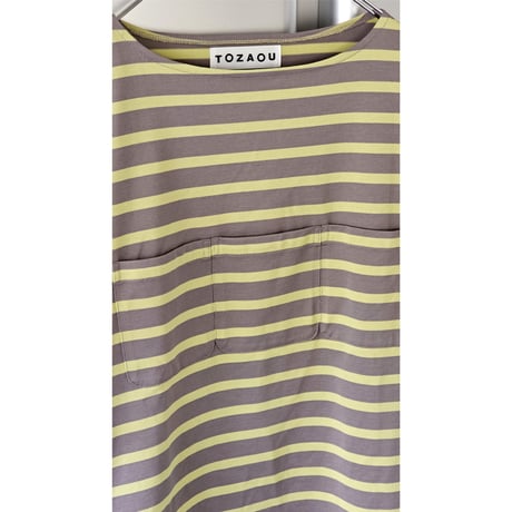 TOZAOU / Wall Pocket Tee *Gray×Yellow