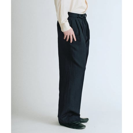 OLD FOLK HOUSE /  Wool & Linen Trousers *Black