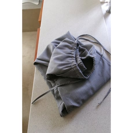 OLD FOLK HOUSE / WOOL LOUNGE PANTS *WHITE&NAVY(GINGHAM)