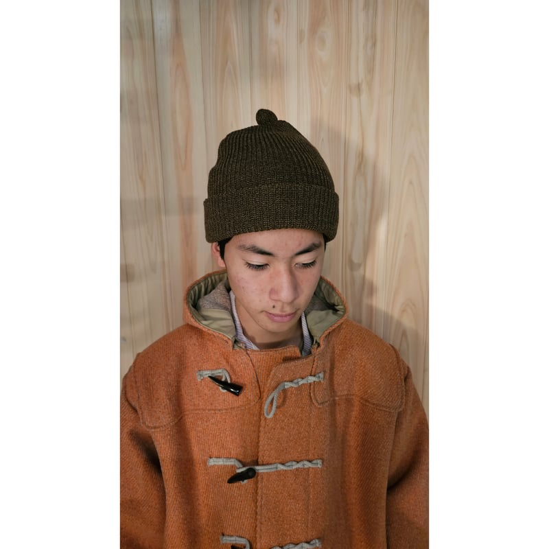 CORONA NAVY DUFFLE L カーキミックス ウール ハリスツイード INTERIM / HYPER BIG CASHMERE HEAVY ROYAL NAVY D