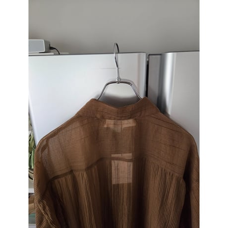 ABELIA EDWARD GOUCHA / SS SHIRT SHEER *CAMEL