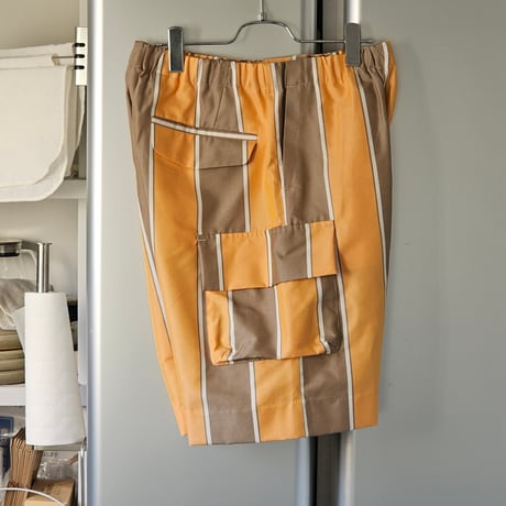 TOZAOU for AVET / mimi Float Shorts *C(ライトブラウン×オレンジ ストライプ)