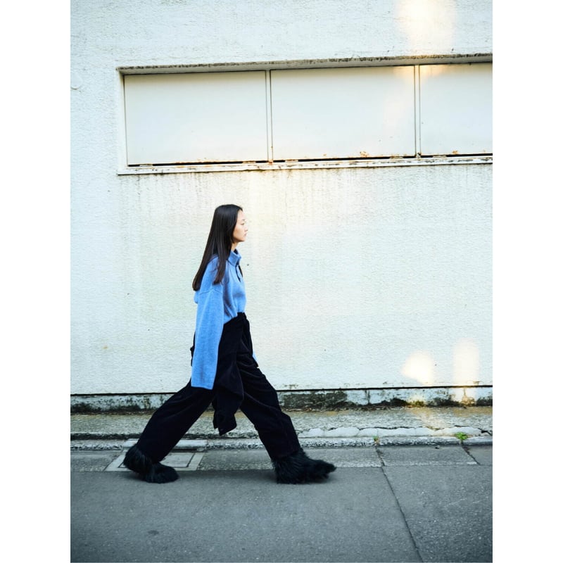 Blanc YM / Wool Fleece Snap Pullover *Sax blue