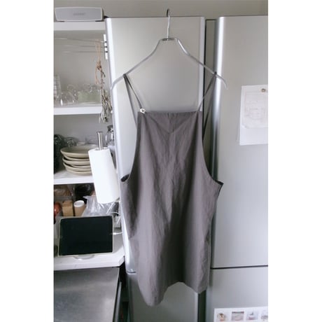 FUJI /  COTTON LINEN ONEPIECE (for ladies) *CHARCOAL GRAY