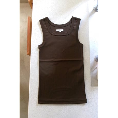 FUJI / COTTON SQUARE TANK TOP(for ladies) *BROWN