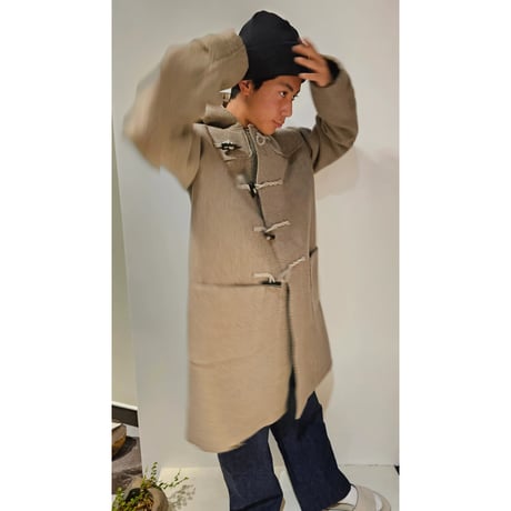 INTERIM / HYPER BIG CASHMERE HEAVY ROYAL NAVY DUFFEL COAT *BEIGE