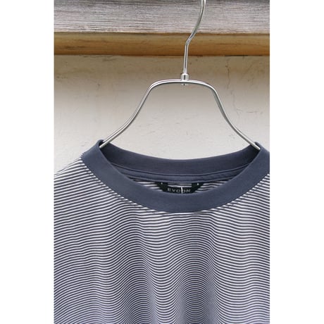 EVCON/ MERCERIZATION BORDER WIDE S/S TEE *CHARCOAL