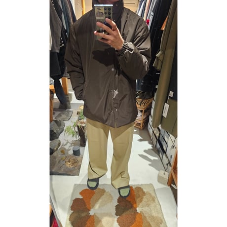 FUJI / SILK POLYESTER PADET JACKET *BROWN