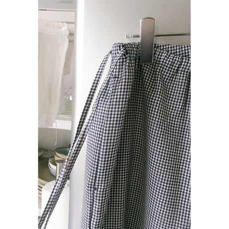 OLD FOLK HOUSE / Wool Lounge Pants *White &Navy (Gingham)