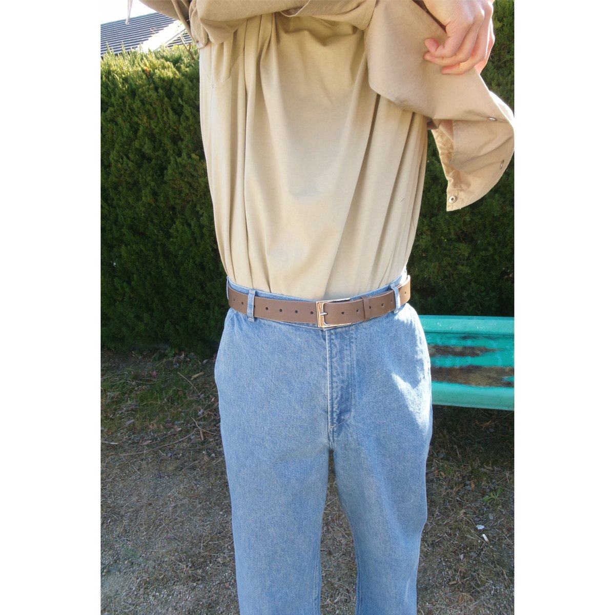 FUJI / LEATHER BELT *OLIVE | AVET