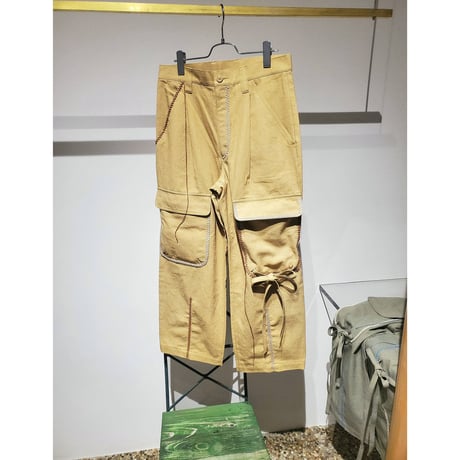 TOZAOU / Hand Embroidery Fierd Pants -Yellow