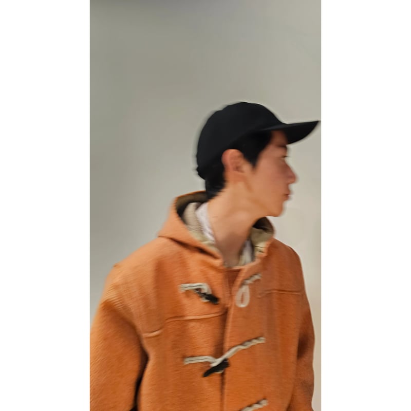 CORONA NAVY DUFFLE L カーキミックス ウール ハリスツイード Oni-Waffle Embroidery Prime-Over V-Neck Knit Pullover