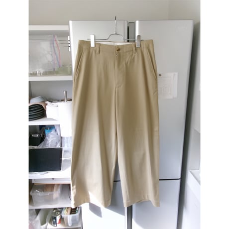 UNIVERSAL PRODUCTS / COTTON WOOL WIDE TROUSERS *BEIGE
