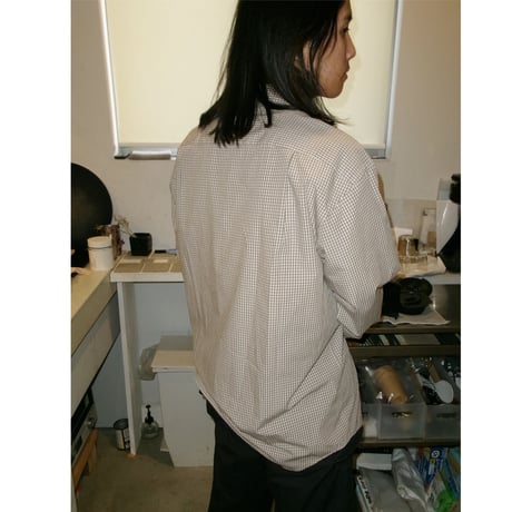 FUJI / COTTON CHECK SHRITS *BROWN
