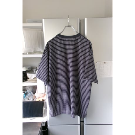 EVCON/ BORDER WIDE S/S T-SHIRT *CHARCOAL