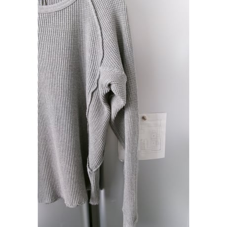 NVRFRGT / WAFFLE THERMAL LONG SLEEVE T-SHIRT *HEATHER GRAY