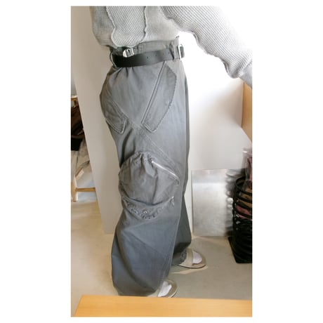 NVRFRGT / 3D TWISTED CARGO PANTS *GRAY