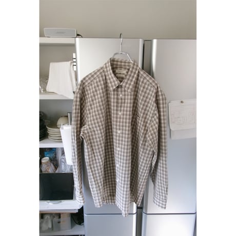 FUJI / COTTON CHECK SHIRT *GRAY