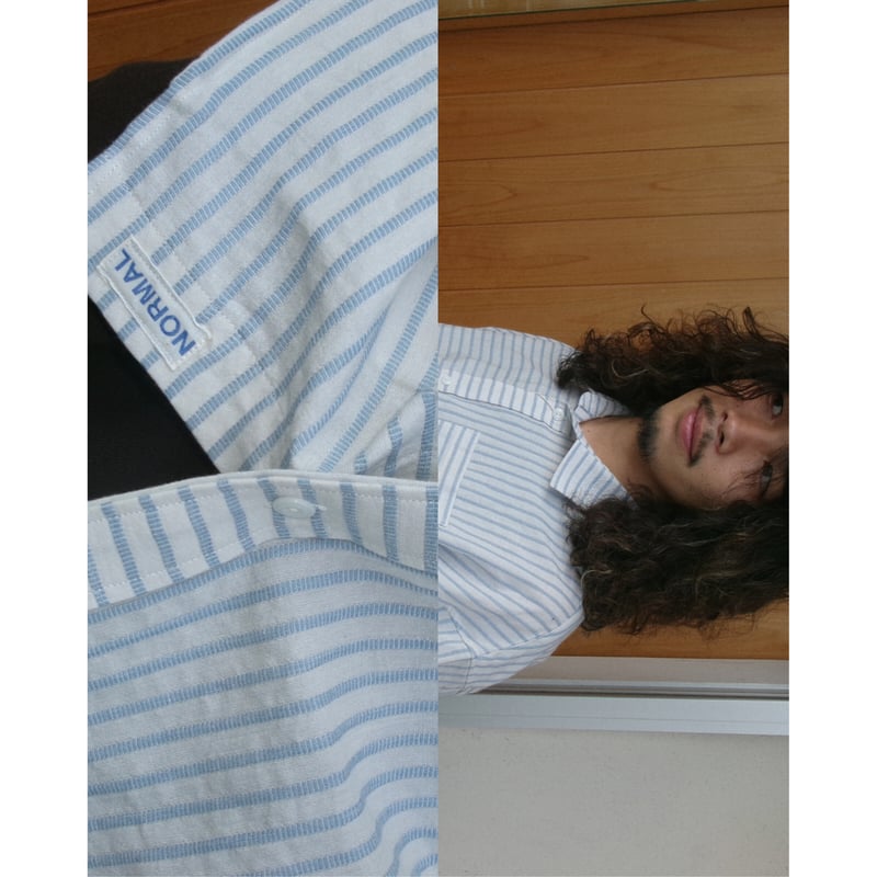 NO ROLL / NORMAL SHIRT STRIPE S/S *BLUE | AVET