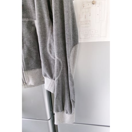 NVRFRGT /  VELOUR ZIP UP HOODIE *HEATHER GRAY