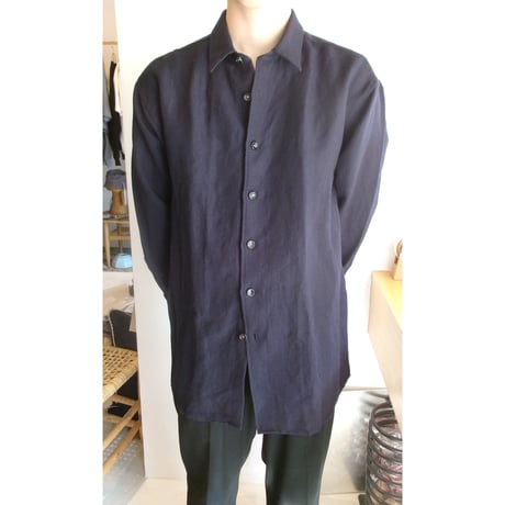 FUJI / WOOL LINEN SHIRTS *NAVY